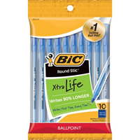 Bic Round Stic Xtra Life Pens 10pk