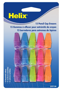 Erasers, Pencil Caps by Helix