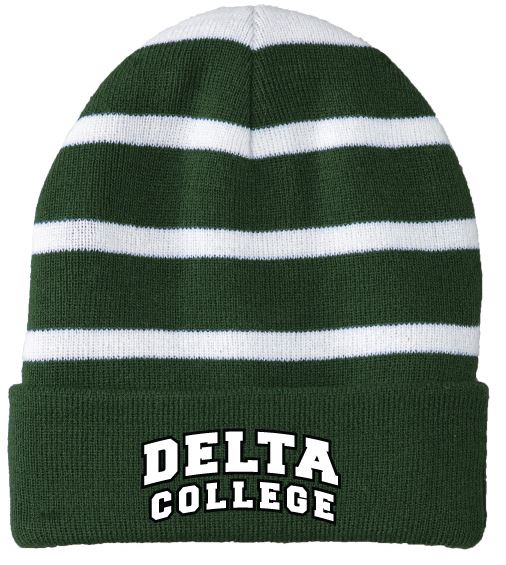 Delta College Green And White Beanie Delta College Bookstore