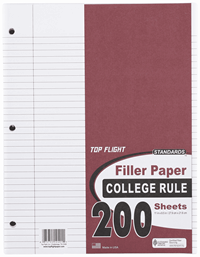 Filler Paper 200CT College Rule