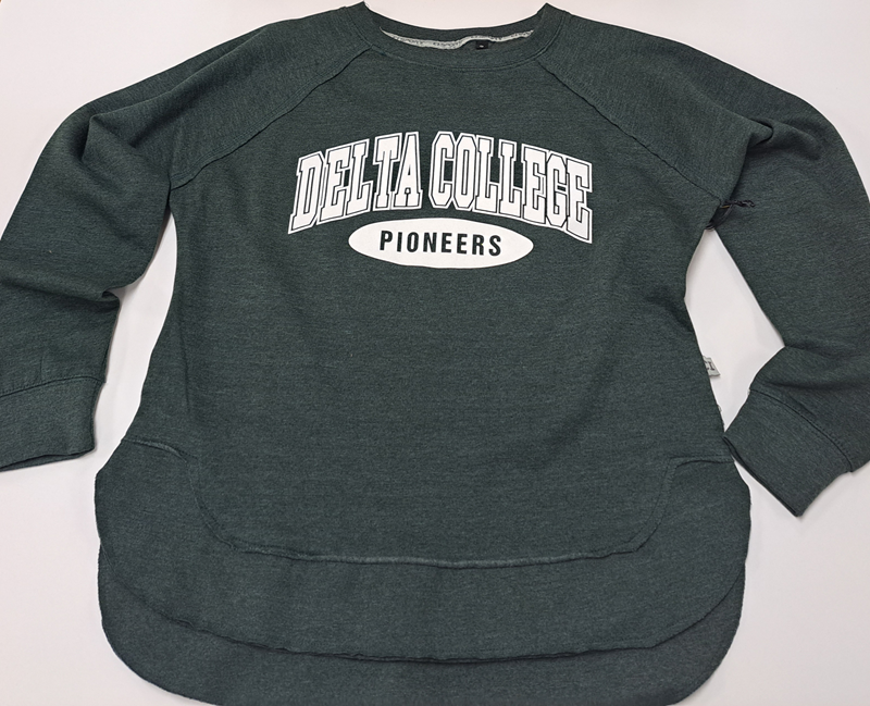 Ladies Vintage Wash Crewneck Sweathsirt Delta College Bookstore