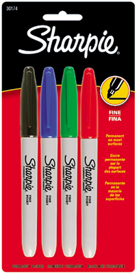 Sharpie Fine Tip Markers Classic 4pk