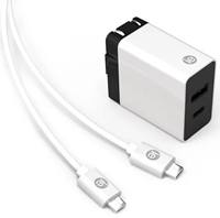 iEssentials 2 Port USB Wall Charger for Apple or Android